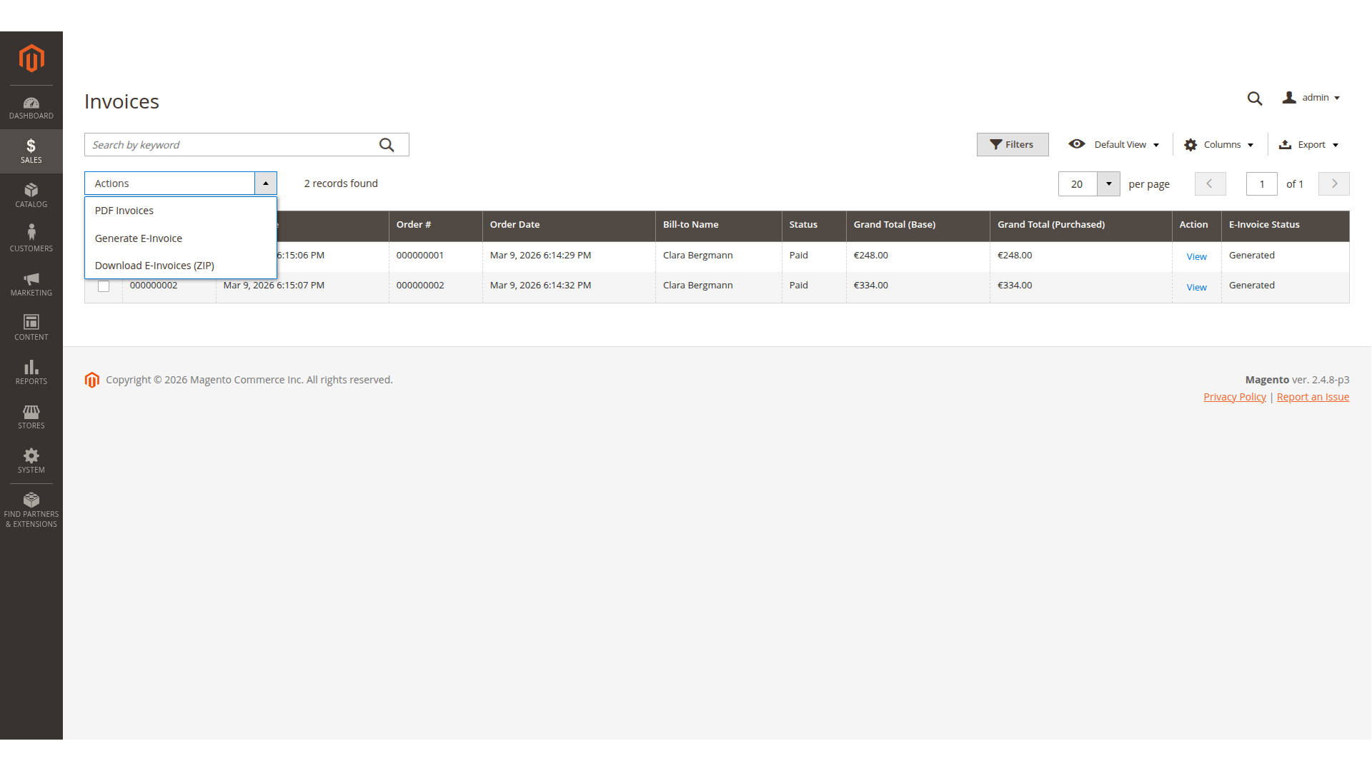 Invoice Extensions Magento 2 E-Invoice Extension - ZUGFeRD, XRechnung, EN16931 and Factur ...