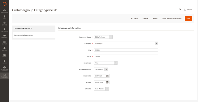Website scope, price application, and price base