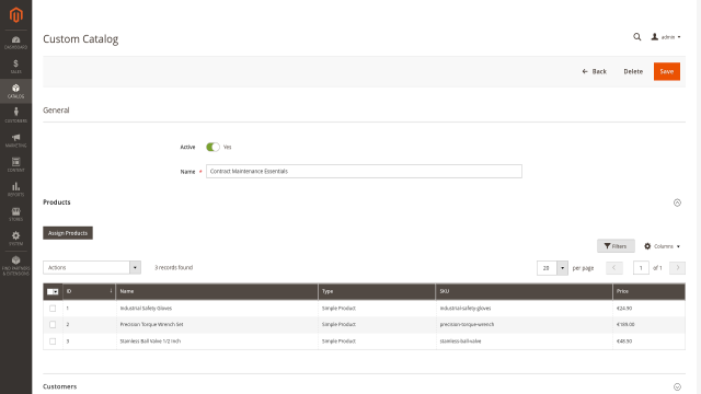 Build catalogs and add products