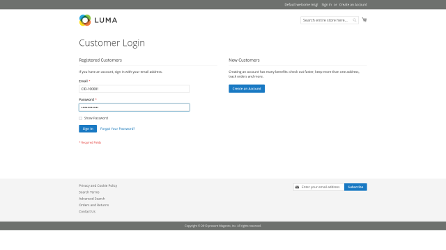 Enable login with customer ID