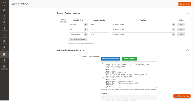 116-column mapping with validation