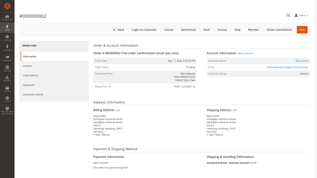 Admin Order View Action