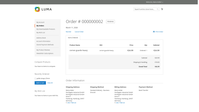 Customer Self-Service in My Account