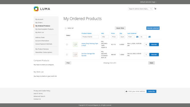 AJAX table with pagination and reset