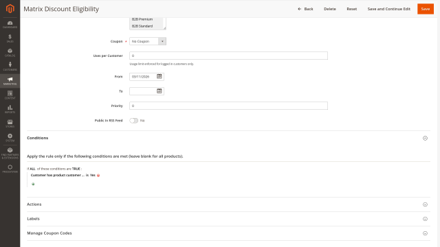 Condition for cart price rules