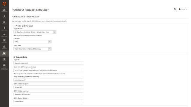 OCI and cXML endpoints