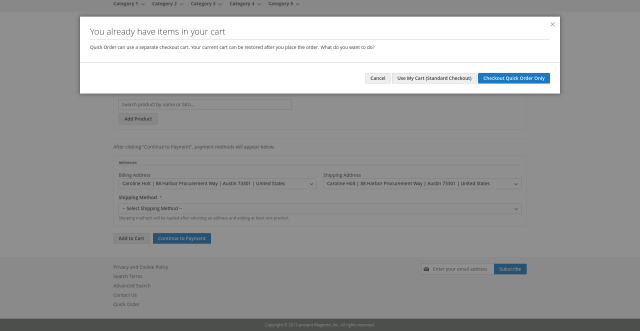 Cart restore and prompt flow