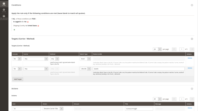 Condition logic with customer and cart criteria
