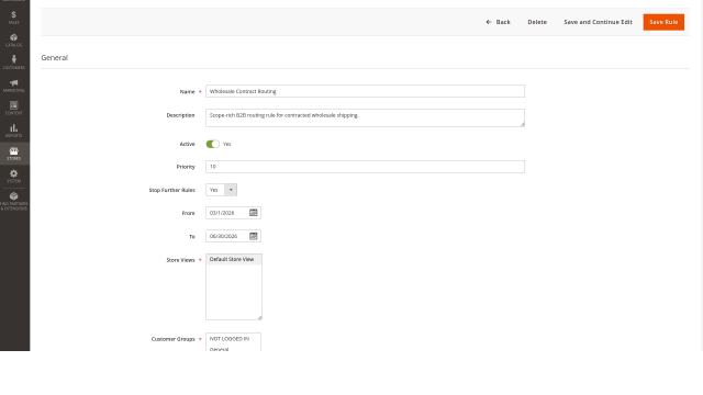 Priority order and stop-further-rules