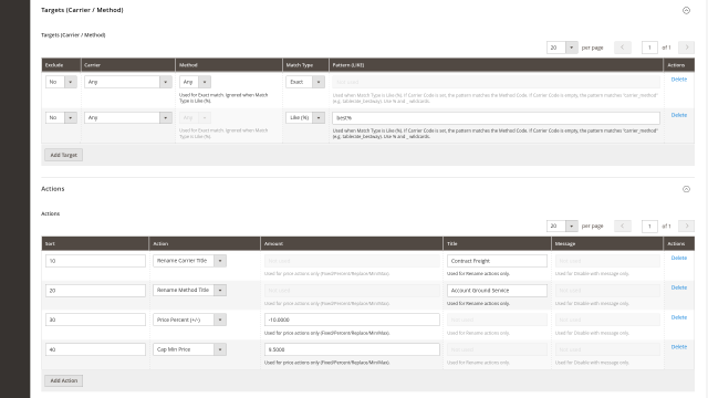 Shipping prices with fixed, percent, and caps