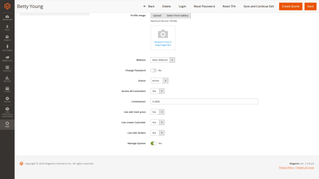 Commission per Staff Member