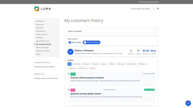 Customer History (Add-On)