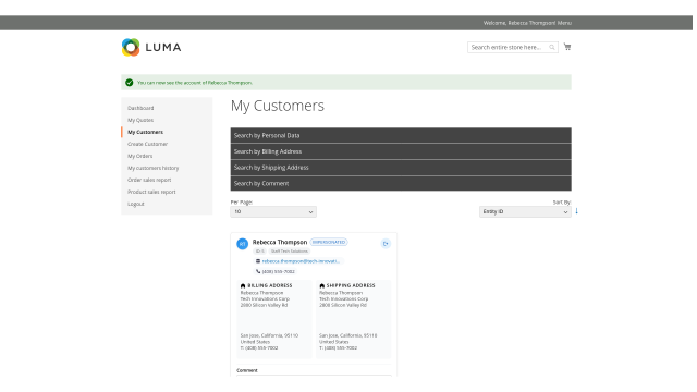 Work in Customer Account Context