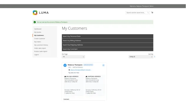 Trabajo en la cuenta del cliente