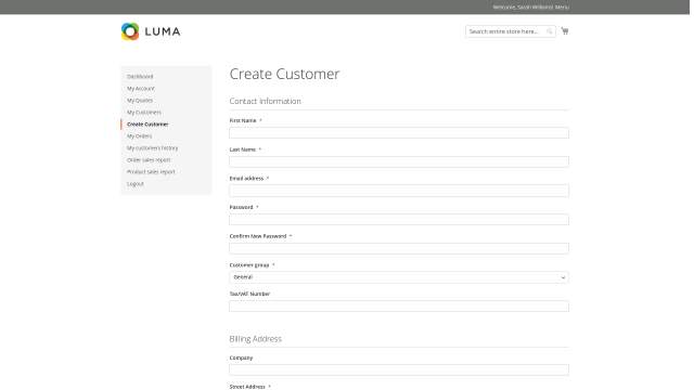 Customer Creation by Sales Staff