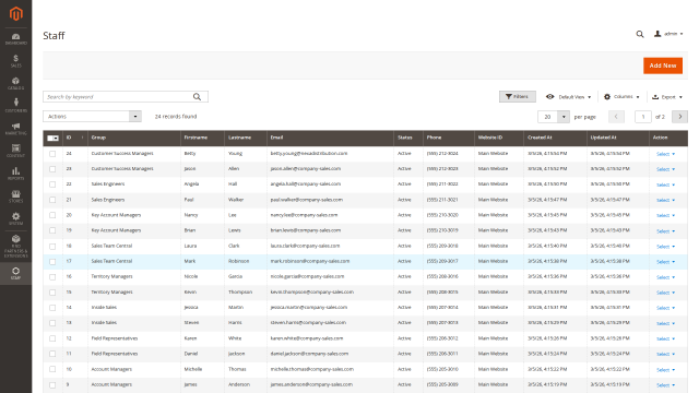 Dedicated Sales Staff Accounts