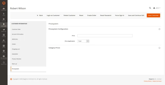 Category Specific Prices screenshot 5: Categoryprice Admin Customer Context