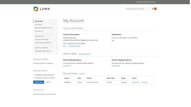 Customer ID screenshot 4: 01 Account Dashboard Customer Id