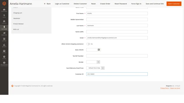 Customer ID screenshot 2: 02 Customer Edit Account Information