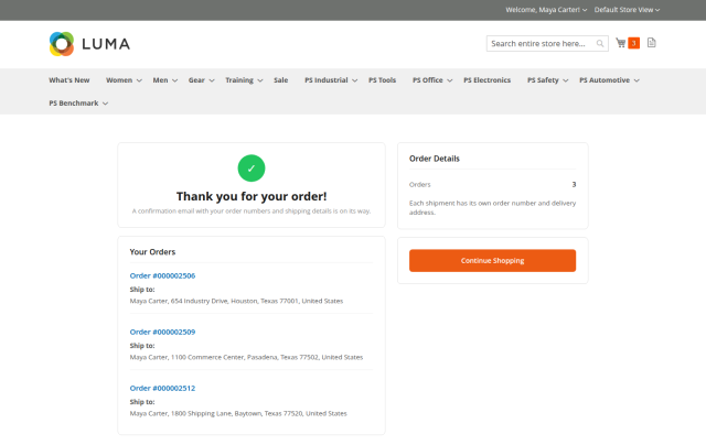 Configurable success page