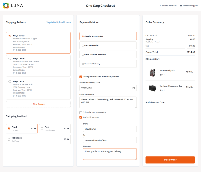 Useful order details