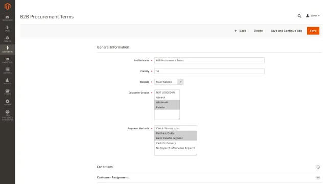Payment Profiles screenshot 2: 02 Payment Profile Profile Edit General
