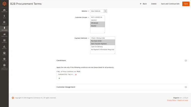 Payment Profiles screenshot 3: 03 Payment Profile Rule Conditions