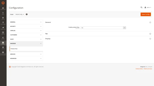 Product Fees screenshot 6: Productfee Config General