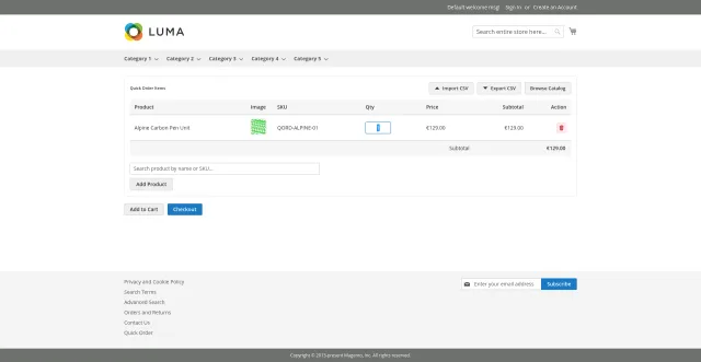 Quick Order screenshot 4: Quick Order Frontend Line And Subtotal