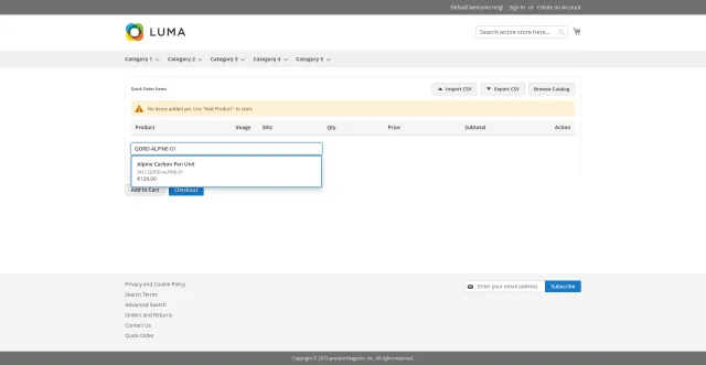 Quick Order screenshot 3: Quick Order Frontend Product Search Autocomplete