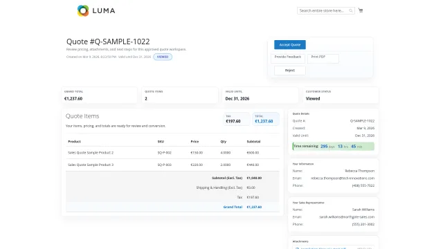 Sales Staff screenshot 14: 02 Staff Quote Customer View