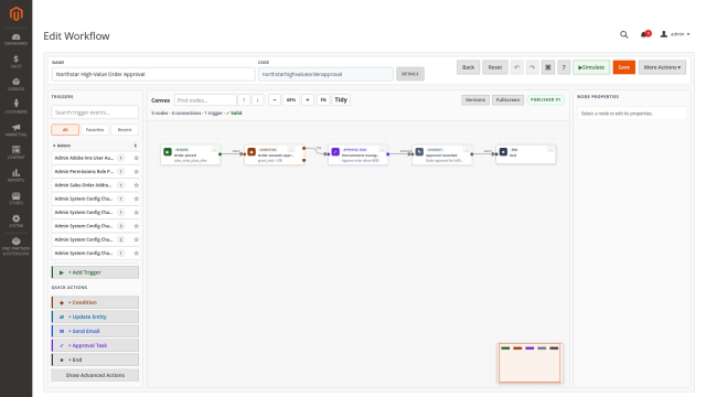 Editor visual de workflows